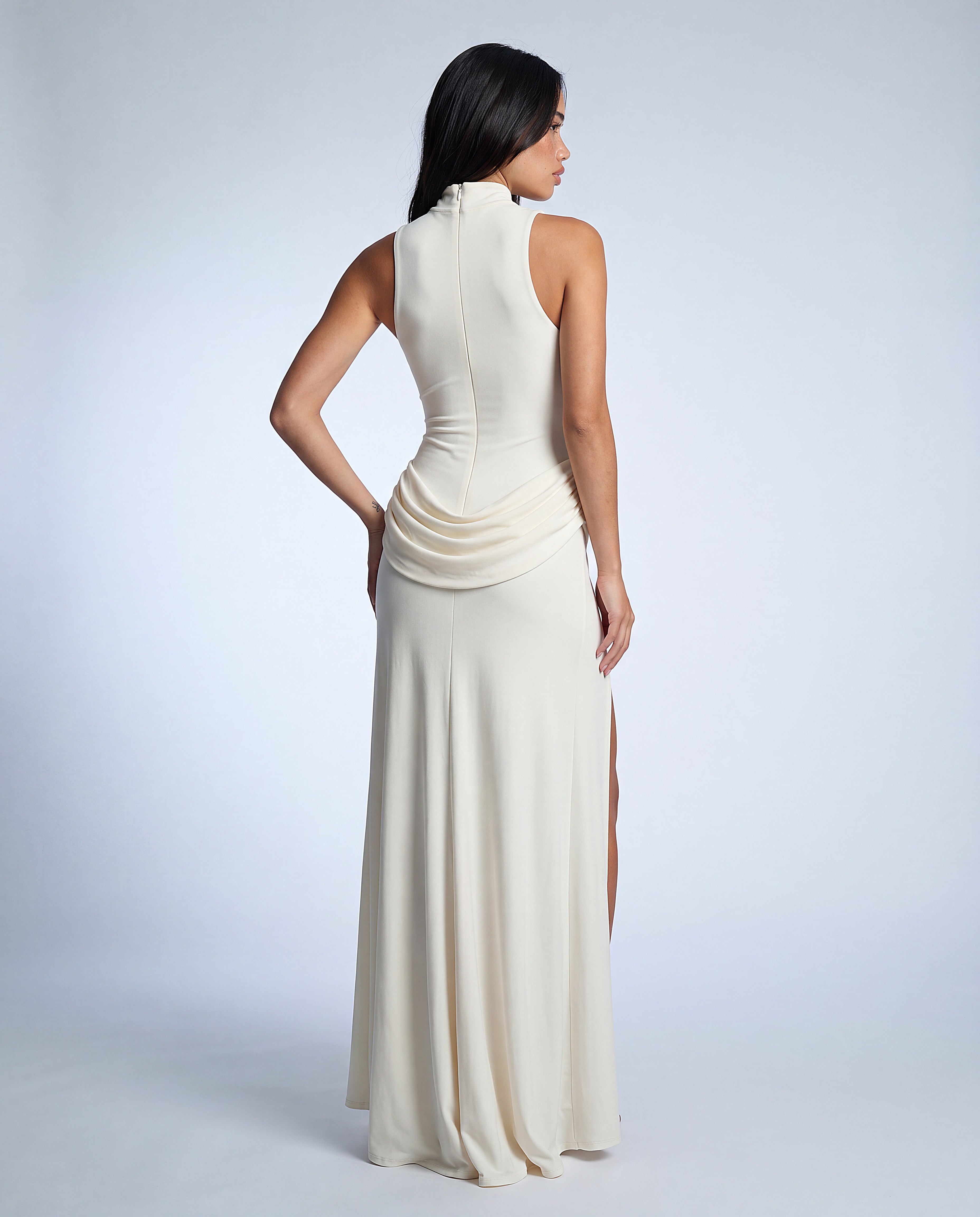 ALICIA ivory maxi dress - back