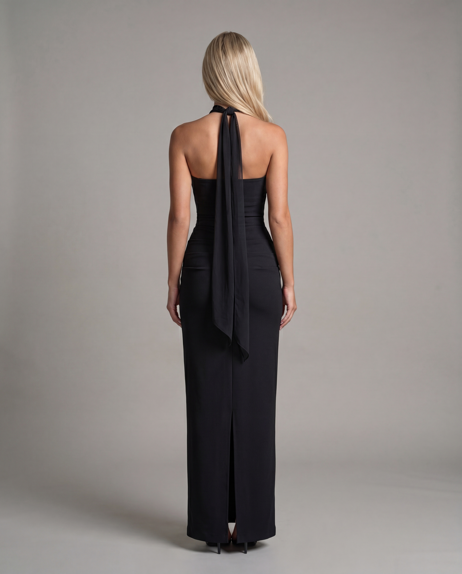 CAMI strapless evening dress - black - back