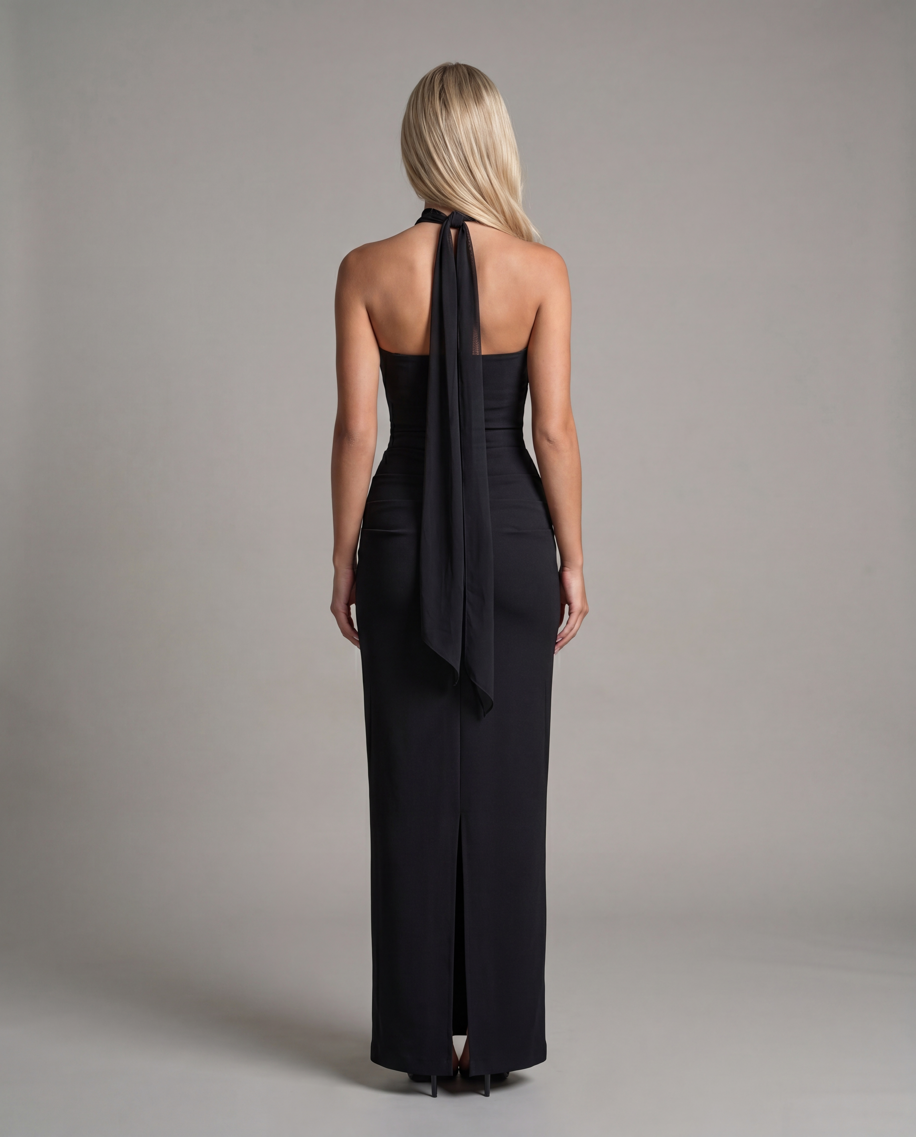 CAMI strapless evening dress - black - back