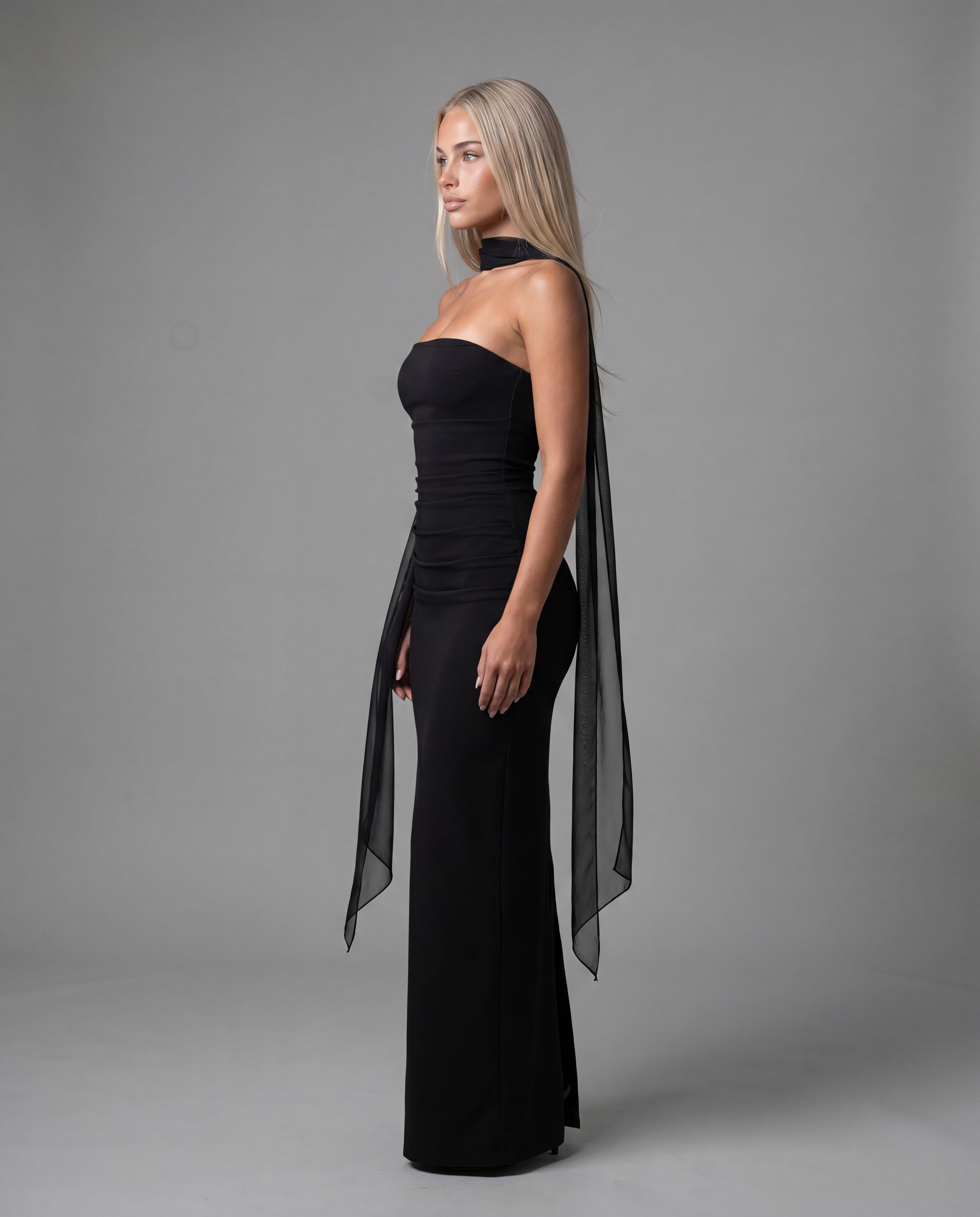 CAMI strapless evening dress - black - left