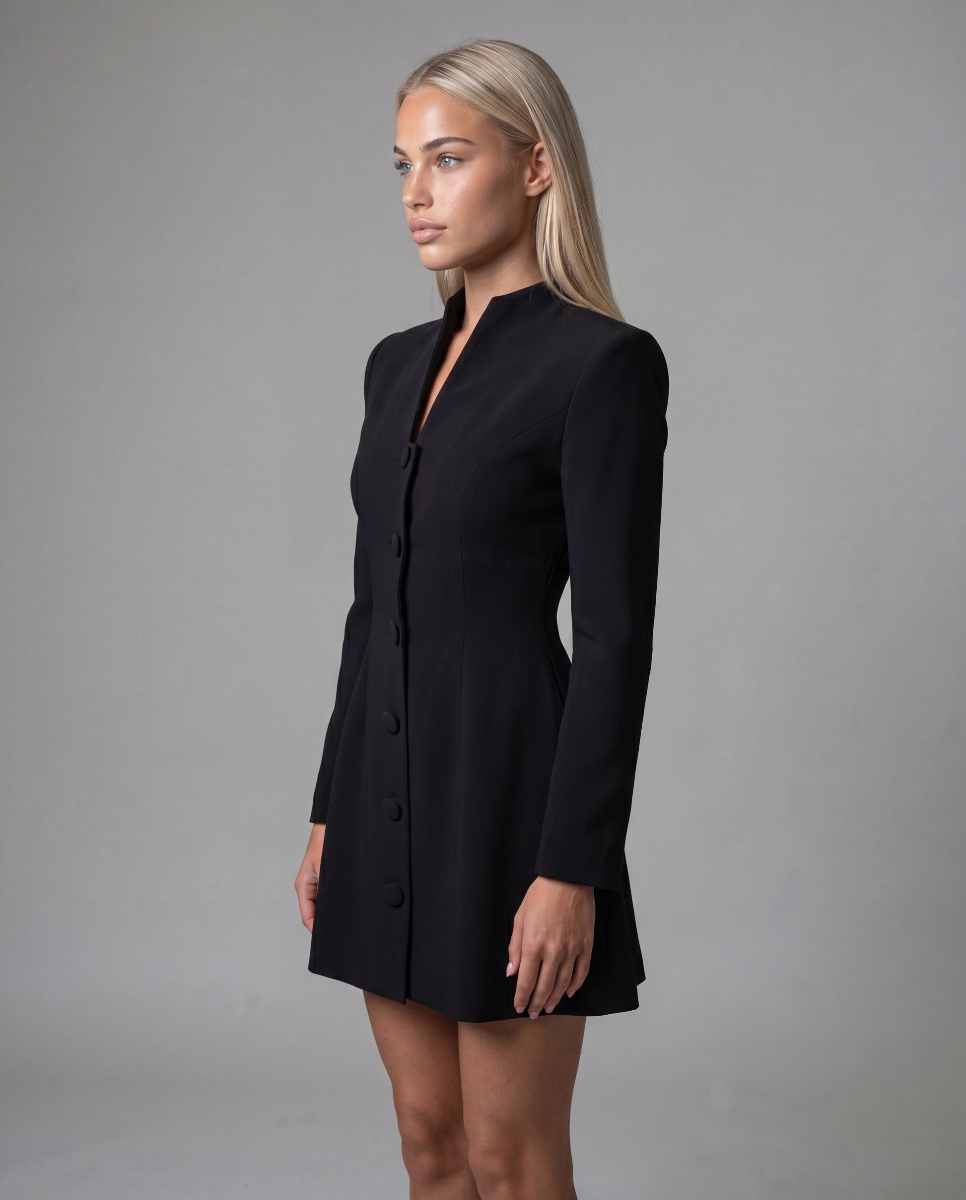 NIA blazer mini dress - black - left