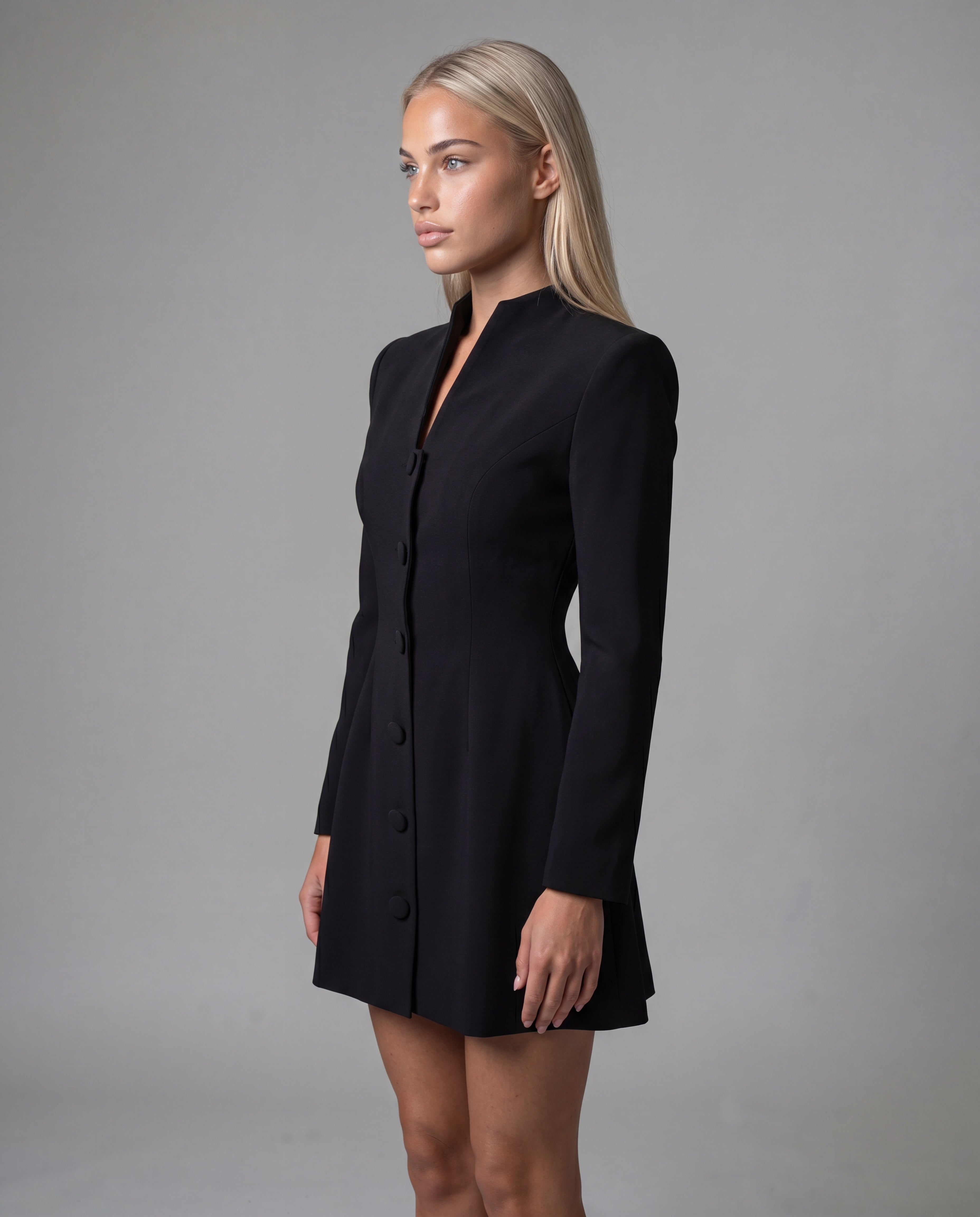 NIA blazer mini dress - black - left