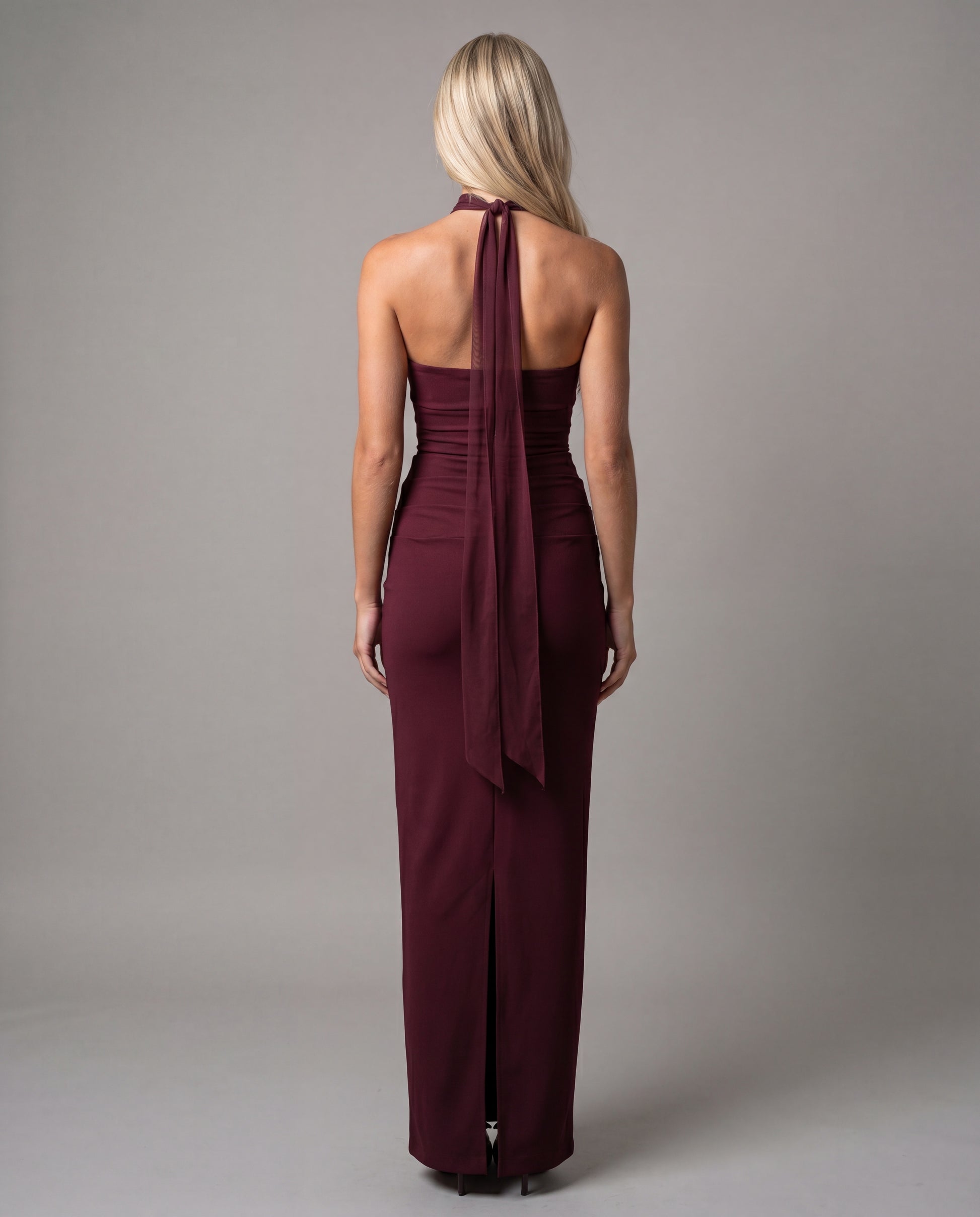 CAMI strapless evening dress - burgundy - back