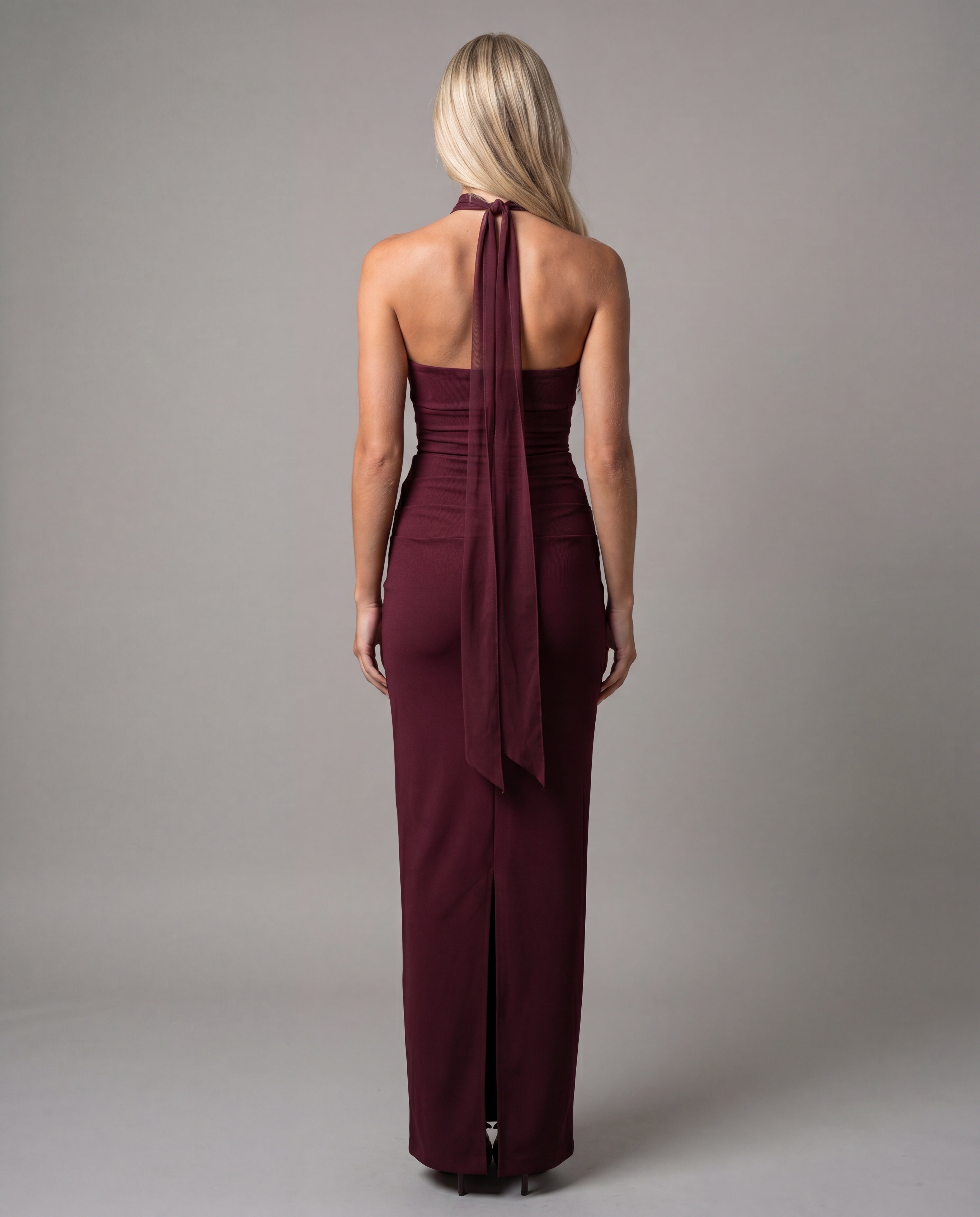 CAMI strapless evening dress - burgundy - back