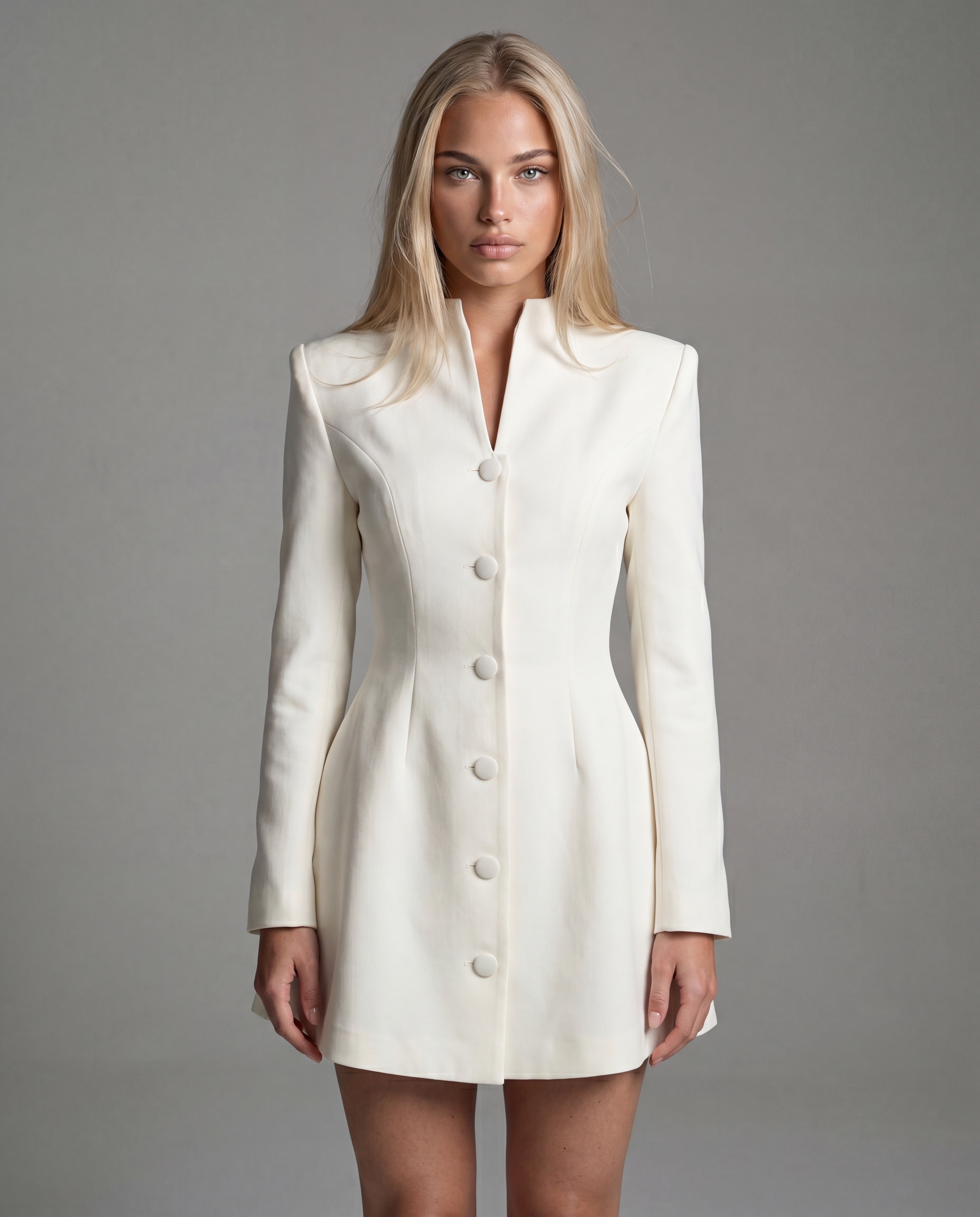 NIA blazer mini dress - white - front