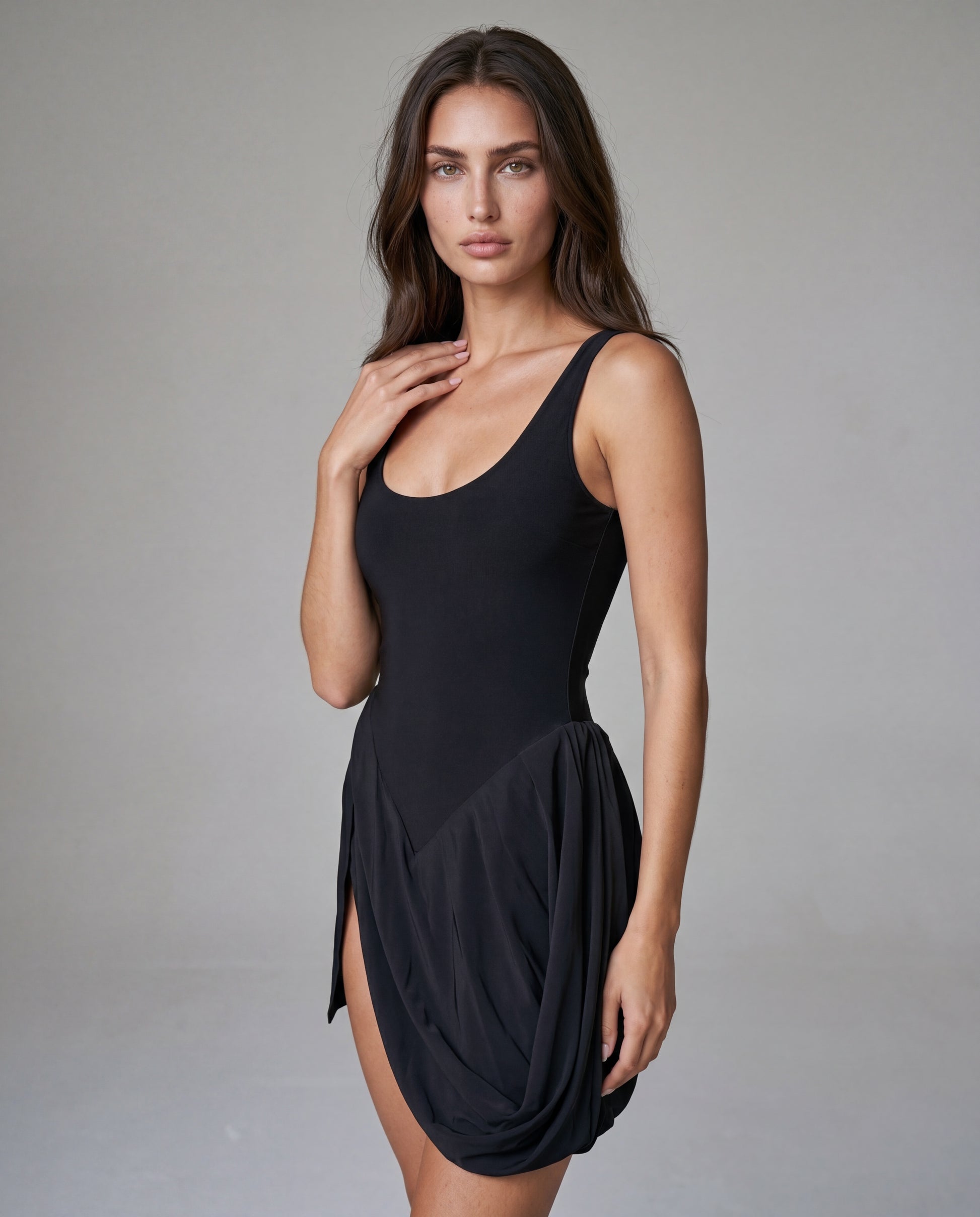LENNY draped mini - black - hero_3q