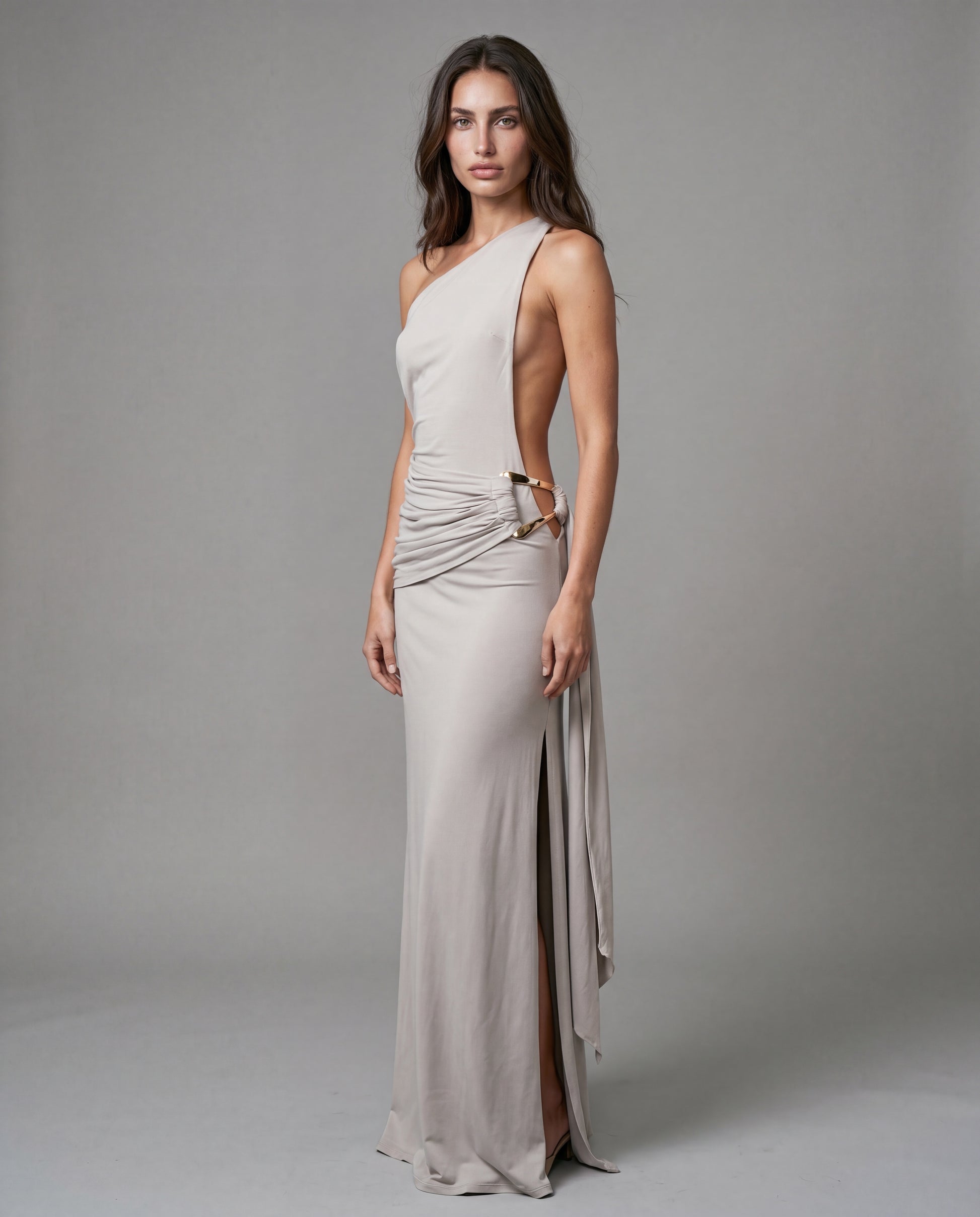 AMIT one-shoulder maxi - grey - hero_3q
